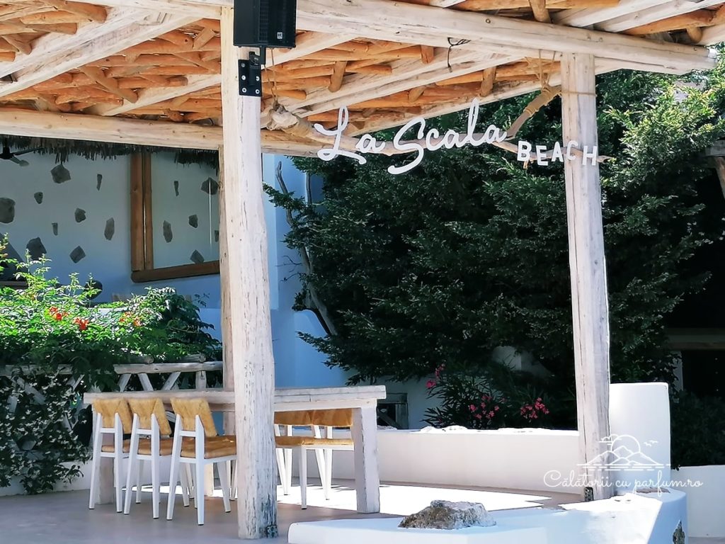 terasa restaurant intrare La Scala Beach Thassos